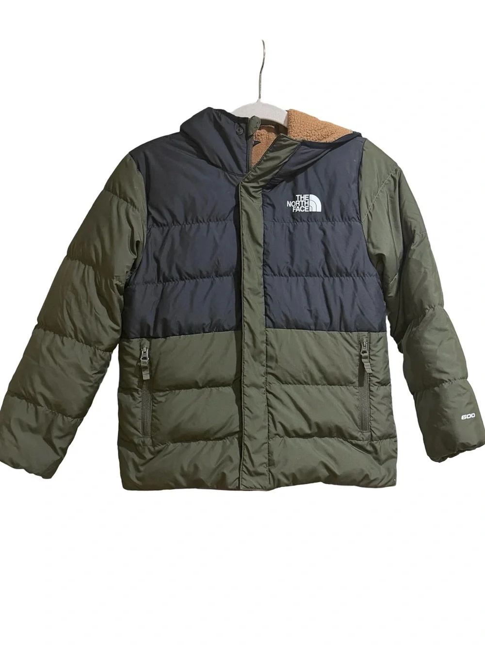 🌿 The‎ North Face Kids 600 Fill Down Puffer Jacket Olive and Black Size Medium